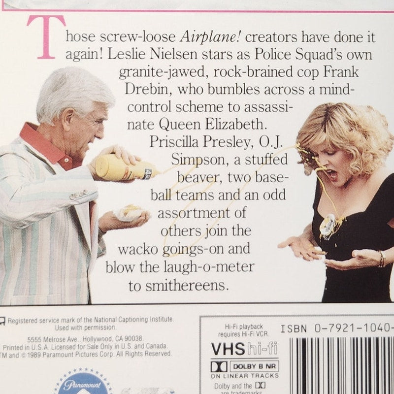 The Naked Gun VHS 1989 Leslie Nielsen Comedy
