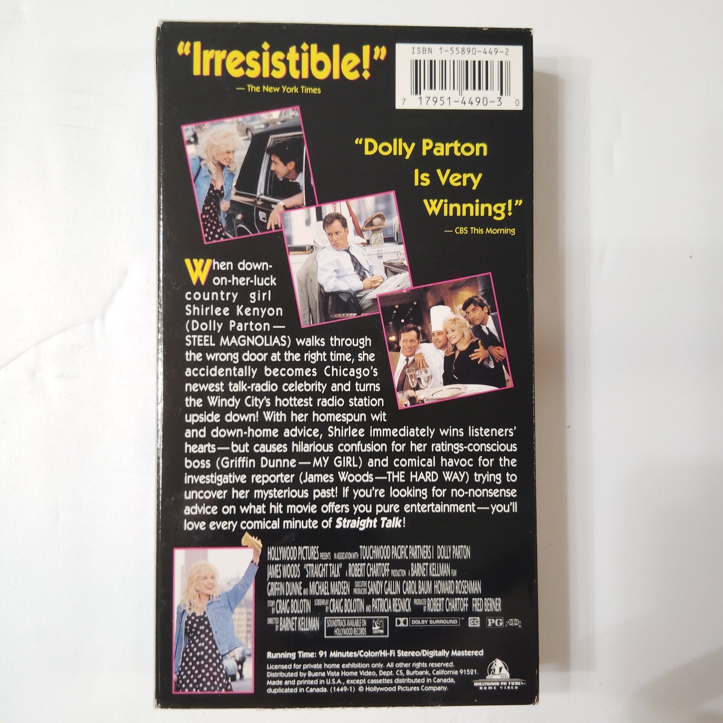 Straight Talk VHS 1992 Dolly Parton James Woods Comedy Romance