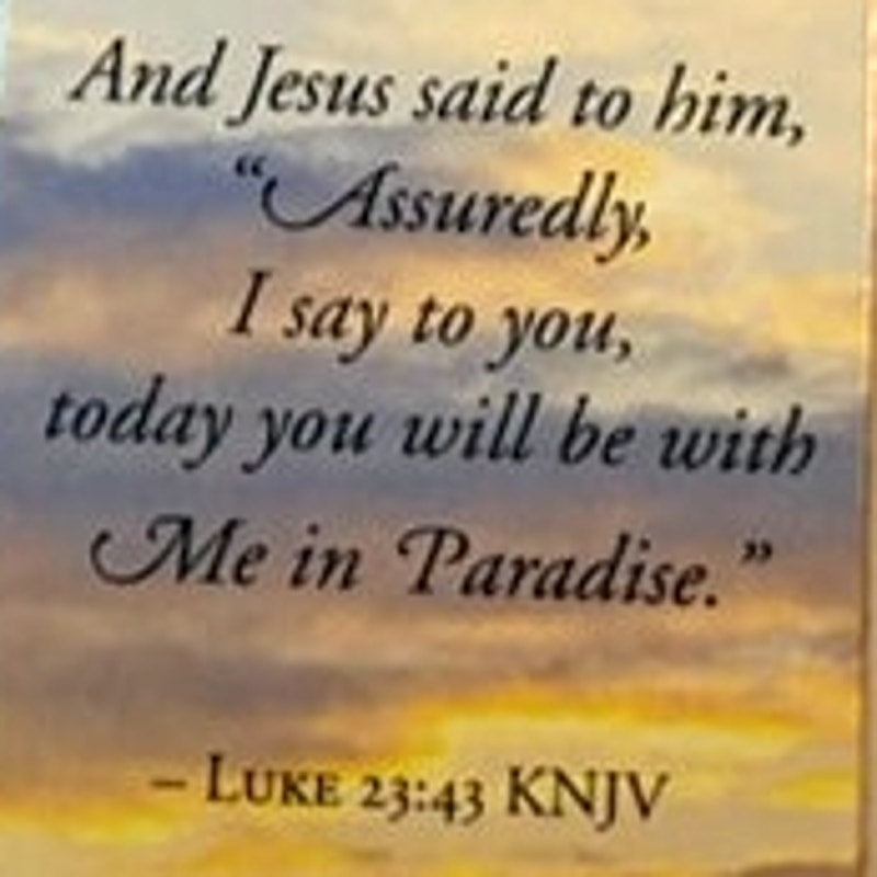 Christian Scripture Fridge Magnet Luke 23:43 Sunrise Guideposts Design 2x1.25
