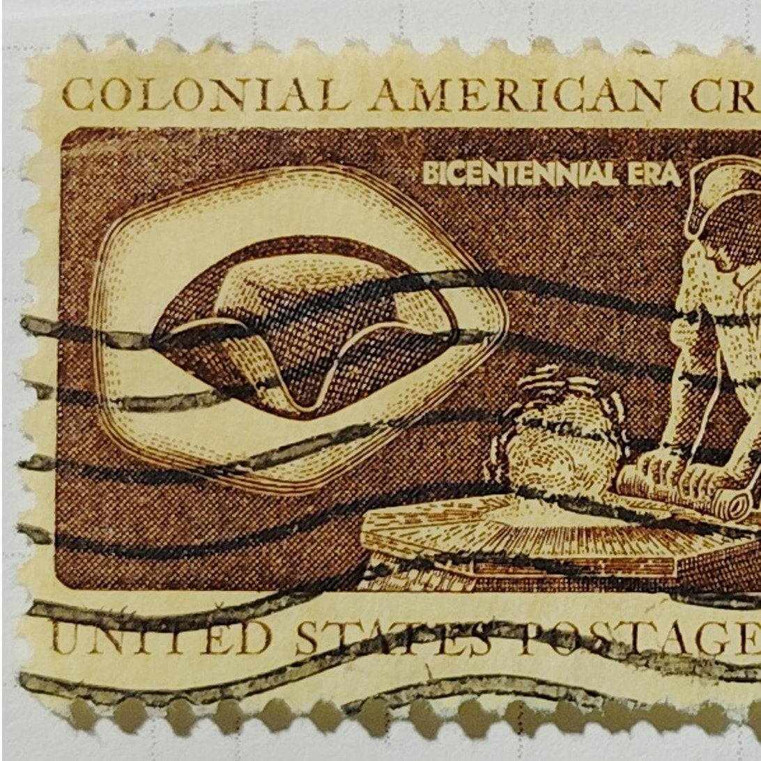 1972 US 8c Colonial American Craftsmen Hatter Stamp #1459 Used Cancelled