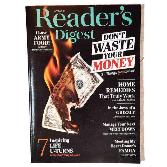 Reader's Digest Magazine April 2021 Don't Waste Your Money Back Issue