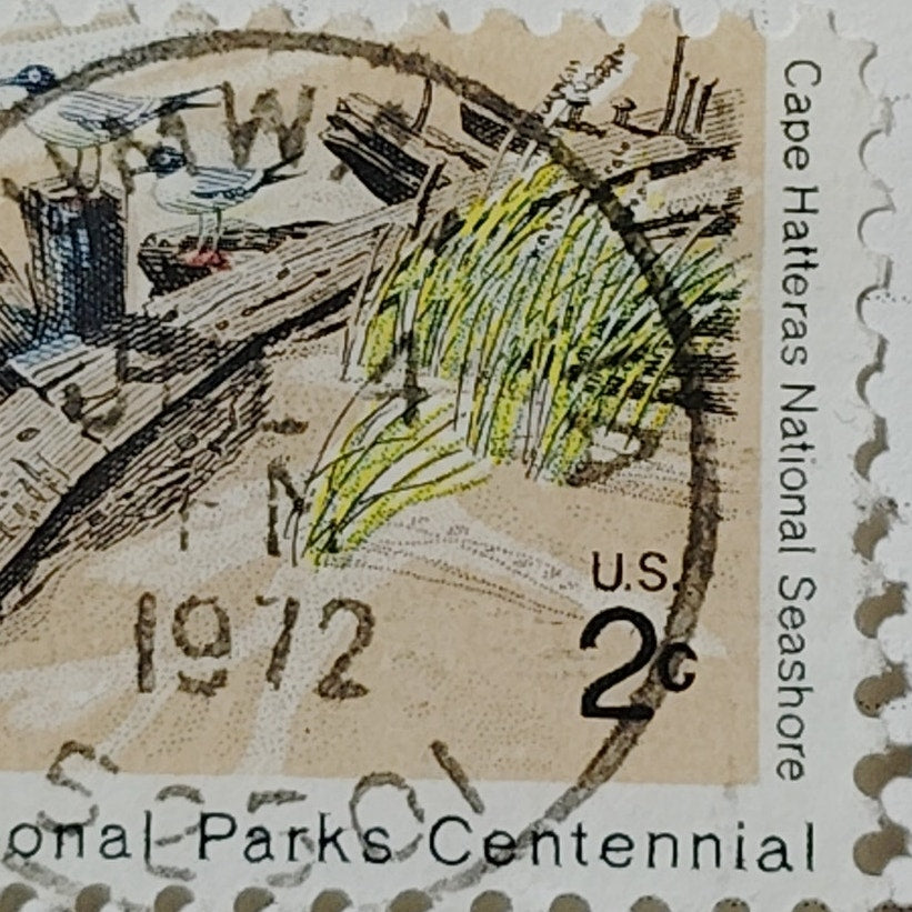 1972 US 2c National Parks Centennial Cape Hatteras Stamp #1450 Used Cancelled