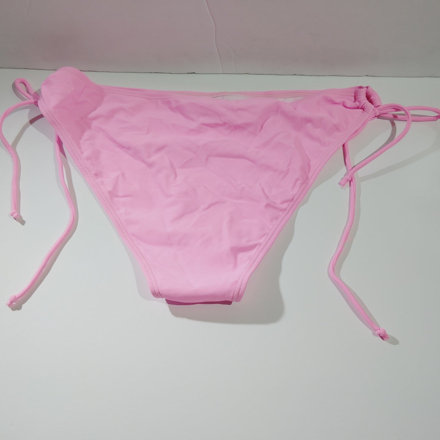 Tie‑Side Bikini Bottoms, Pink, XL (8-10) 32-34"W – 82/18 Nylon/Spandex  NWOT