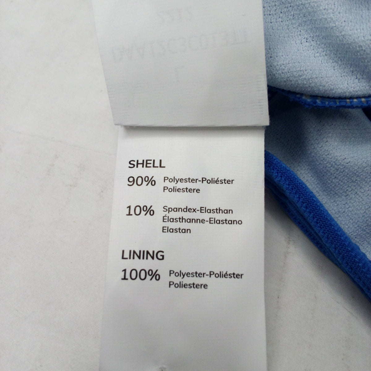 SHEIN Blue Ribbed Triangle Bikini Top Size L Adjustable Straps Lined Swimwear