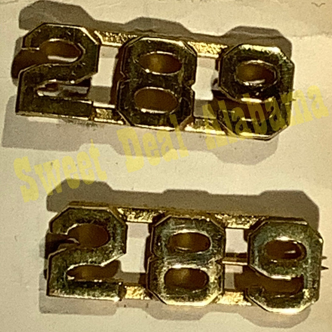 Early/Mid 1900s Brass C-Clasp "289" Collar Devices 3/8"H Hat / Lapel Pins Set