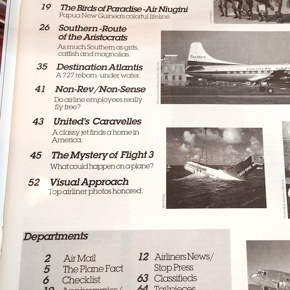 Vintage Airliners Magazine Mar/Apr 1994 Southern Birds of Paradise 727 Dive