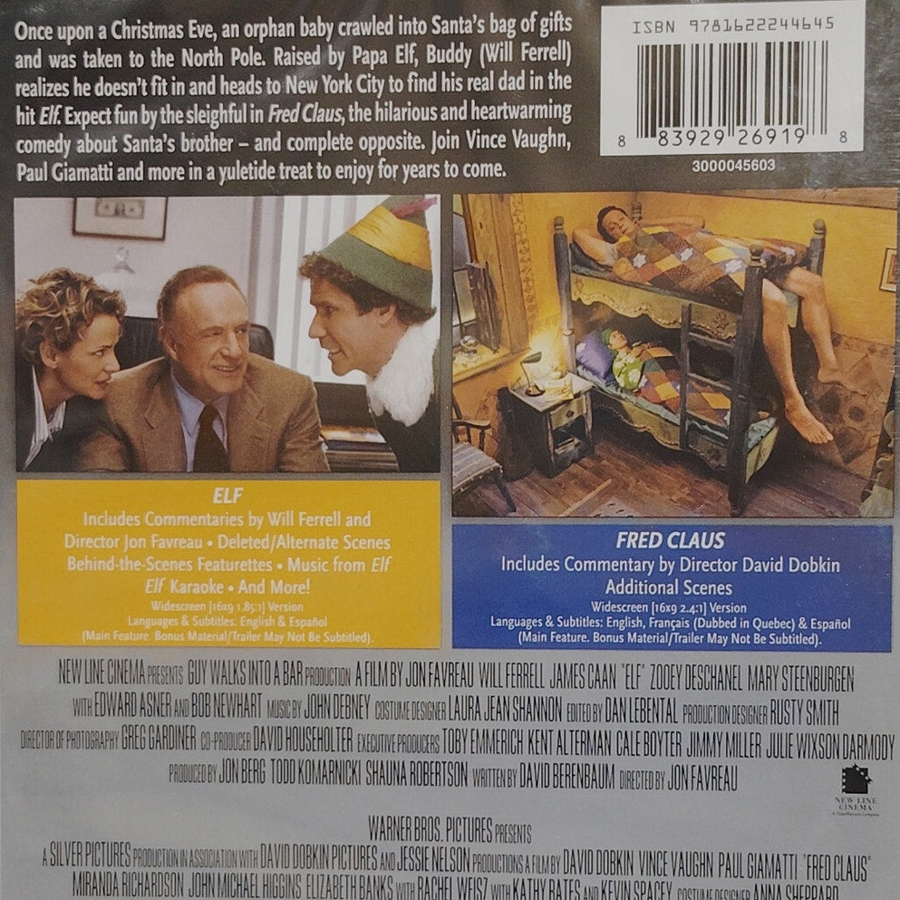 Elf / Fred Claus (DVD, 2008) – Warner Bros. Holiday Comedy Double Feature