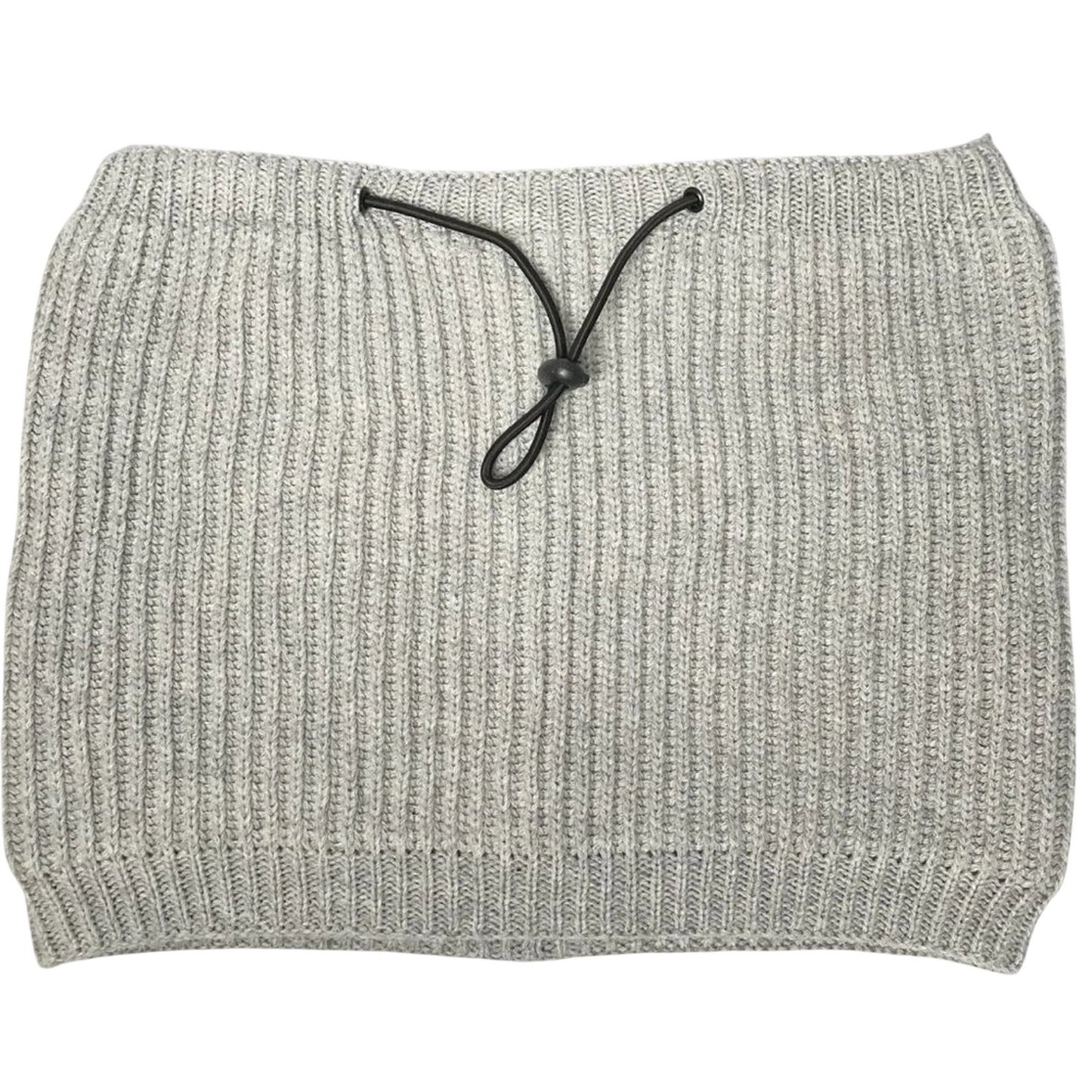 Abound Rib‑Textured Cowl Scarf – Gray – Adjustable Drawcord – NWT