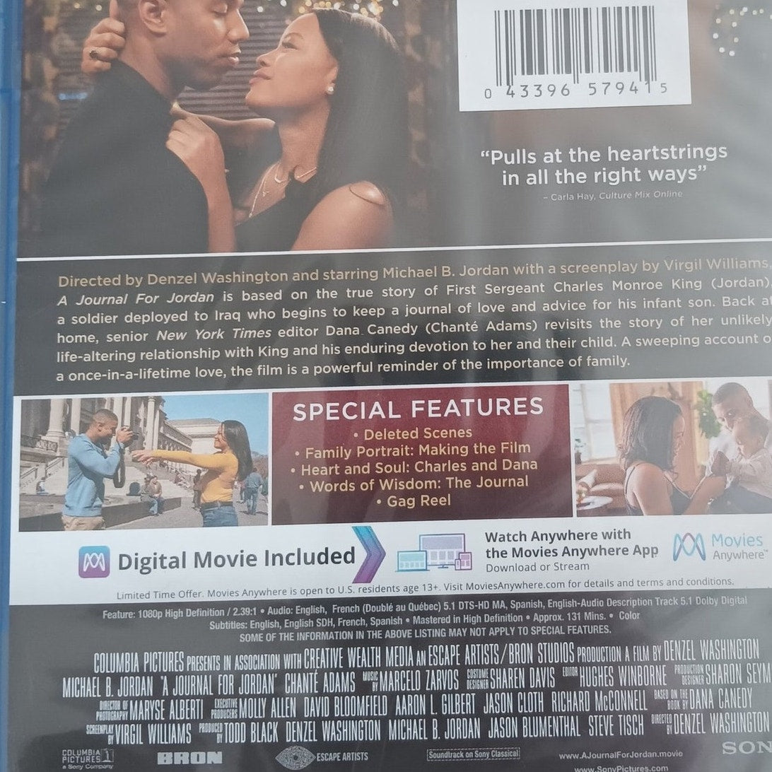 A Journal for Jordan - Blu-ray, 2021 Romantic Drama, Denzel Washington, NIP