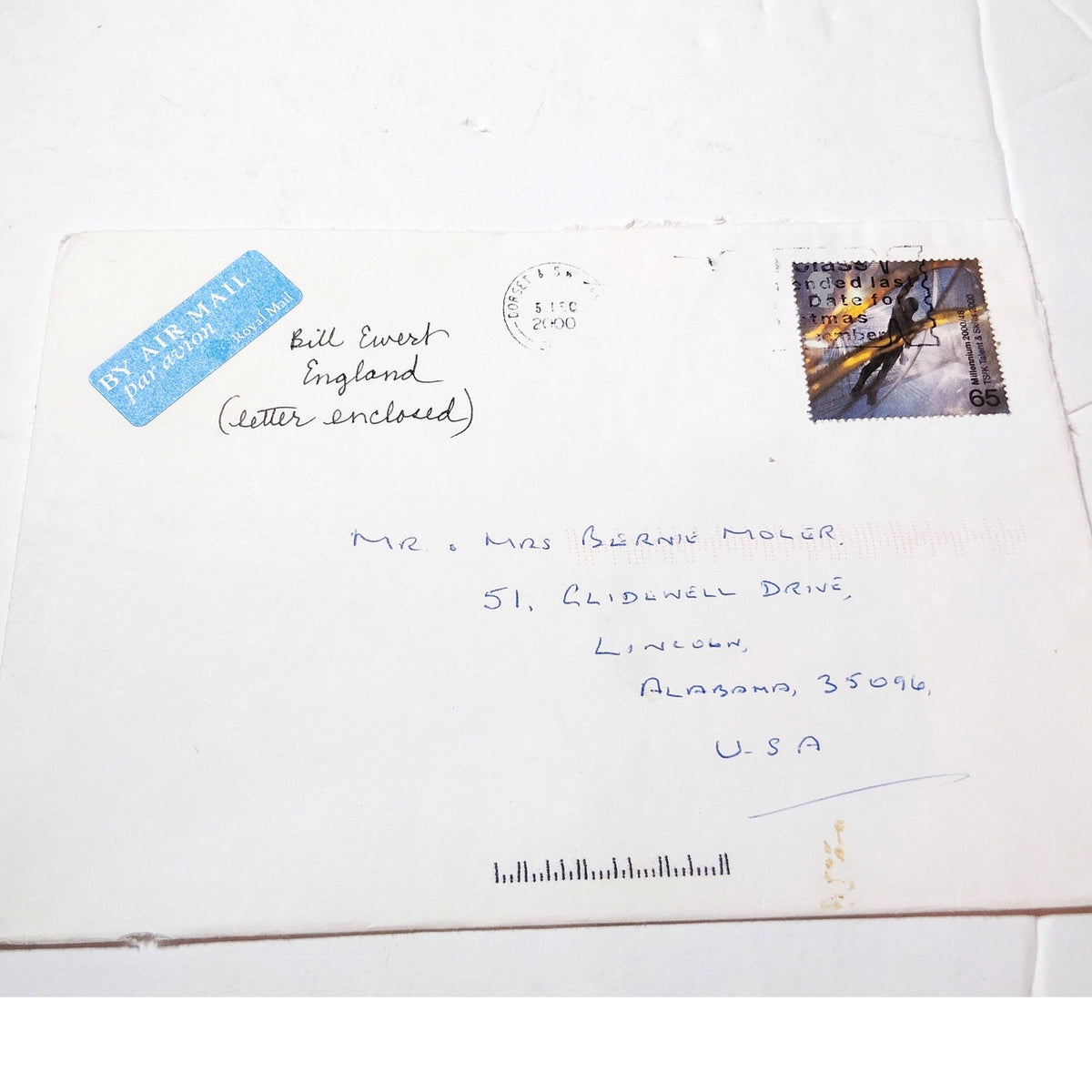 Royal Mail Great Britain 2000 Millennium 65p Stamp Cover Dorset Postmark