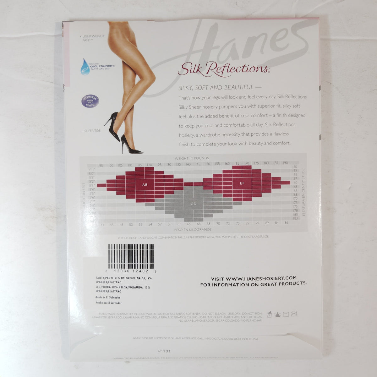 Hanes Silk Reflections Soft Taupe Sheer Toe Pantyhose CD Non-Control Top