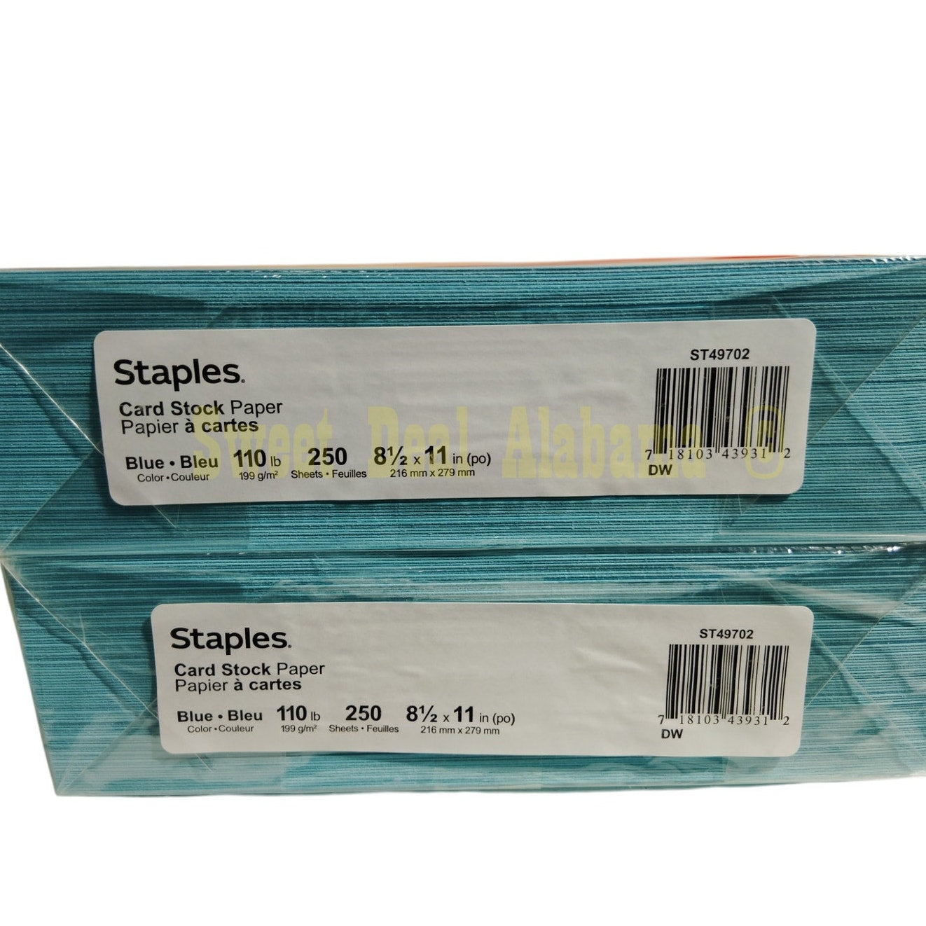 2 Reams, 500 Pages, Pastel Blue 110 lb. Cardstock Paper, 8-1/2" X 11"  #ST49702