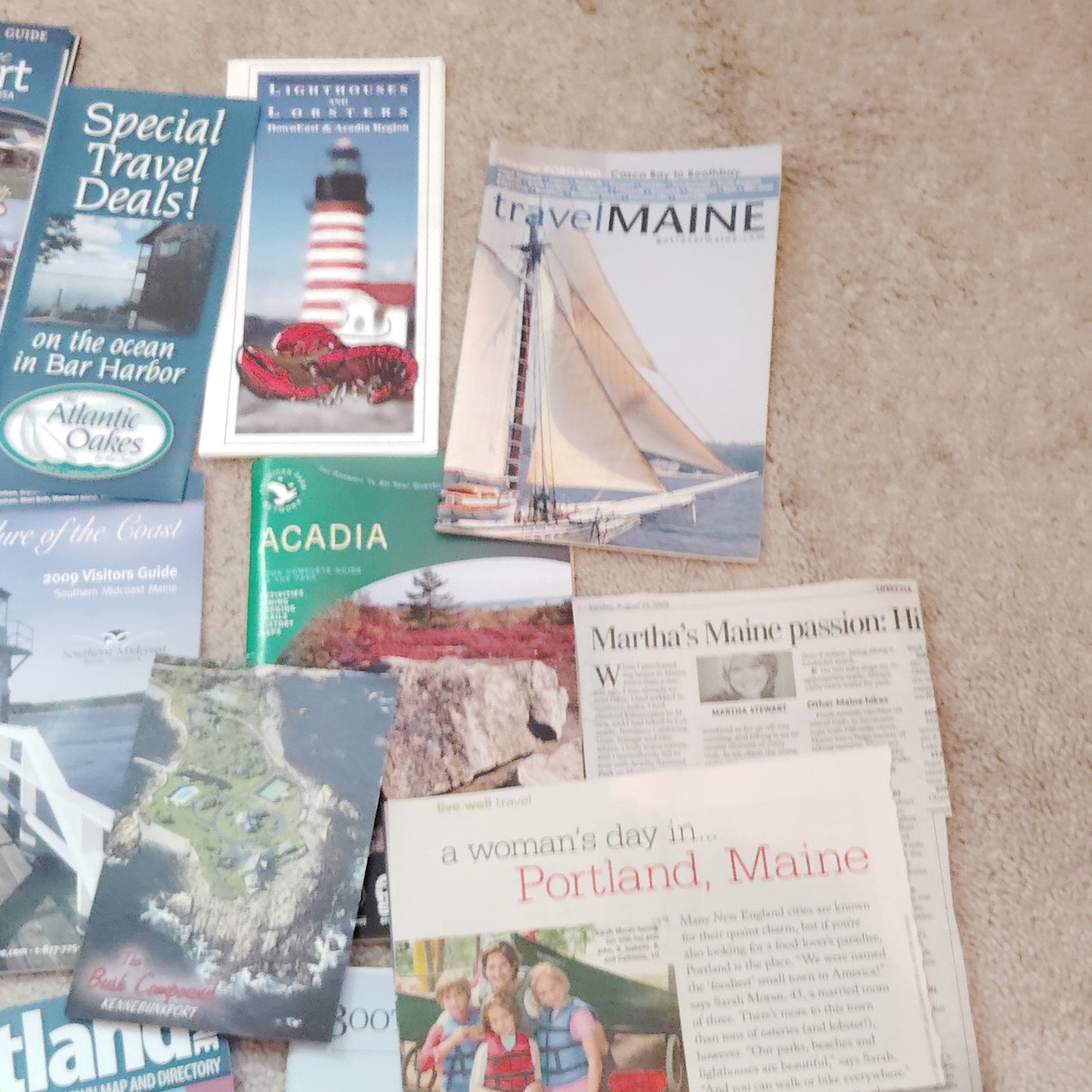 Maine Travel Ephemera Lot 2007–2010 Portland Acadia Kennebunkport 1.75 Lbs