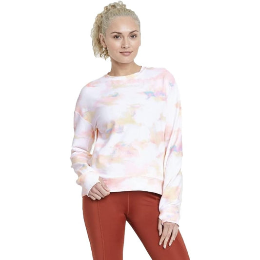 All in Motion Women’s Crewneck Sweatshirt – Tie-Dye Pastels – Size XS