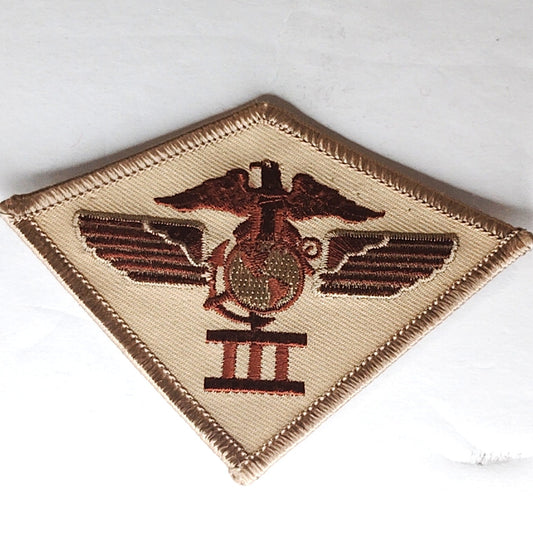USMC 3rd Marine Aircraft Wing Patch Desert Tan 3‑7/8" × 2‑7/8" Patch
