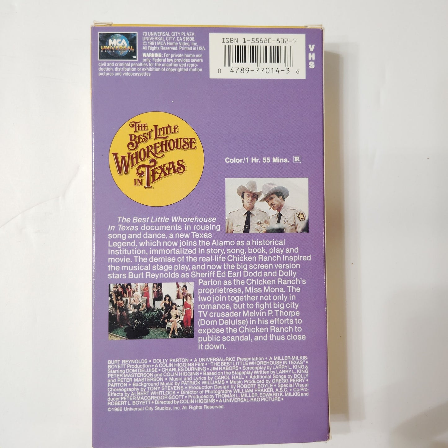 The Best Little Whorehouse in Texas VHS 1991 Dolly Parton Burt Reynolds Comedy