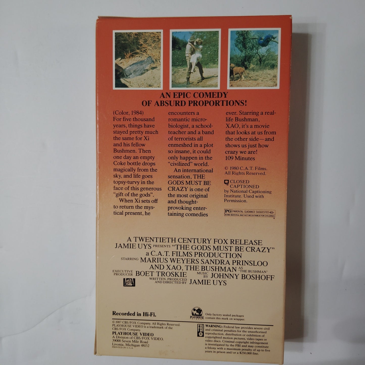 The Gods Must Be Crazy VHS 1986 Comedy Adventure N!xau Classic CBS/Fox Video