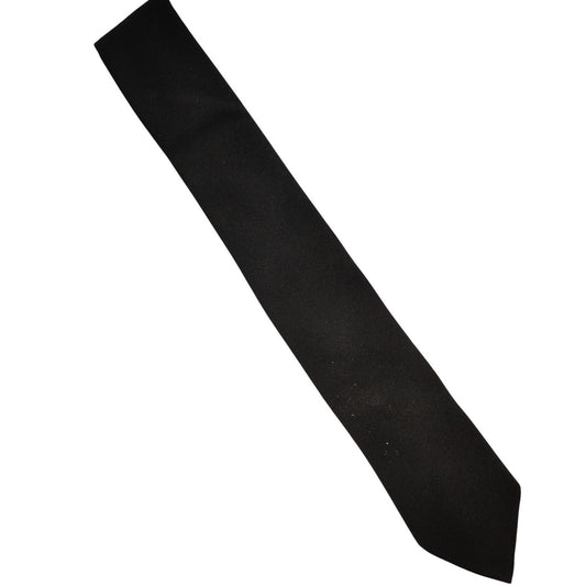Vintage 2-1/2" wide AAFES black tie (55% Dacron / 45% Wool, Cert #8-2306B)