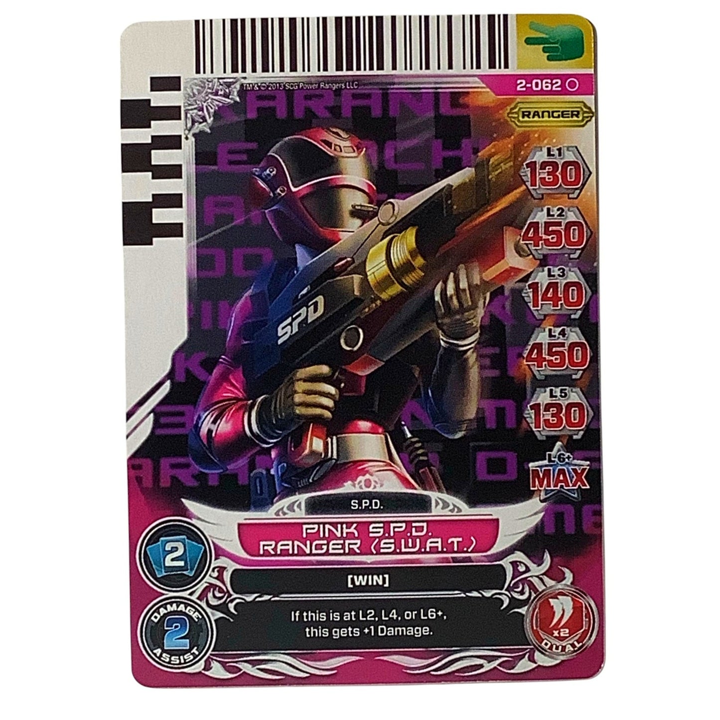 Pink S.P.D. Ranger (S.W.A.T.) Card 2-062 Guardians of Justice Power Rangers 2013