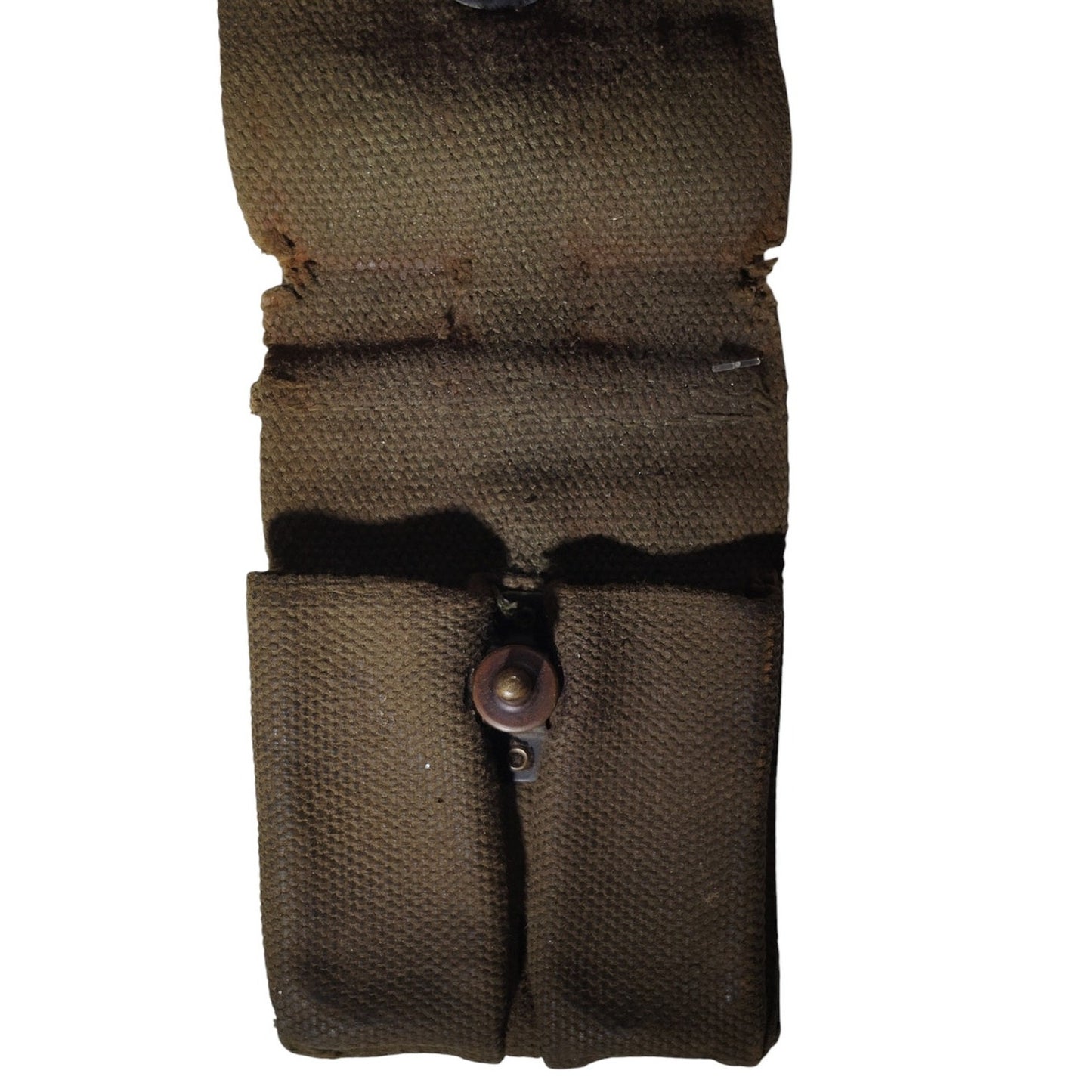 1952 U.S. M1 Carbine Magazine Pouch – Dual Pocket – RAU Fastener – Thick OD Canvas – Korean War Era