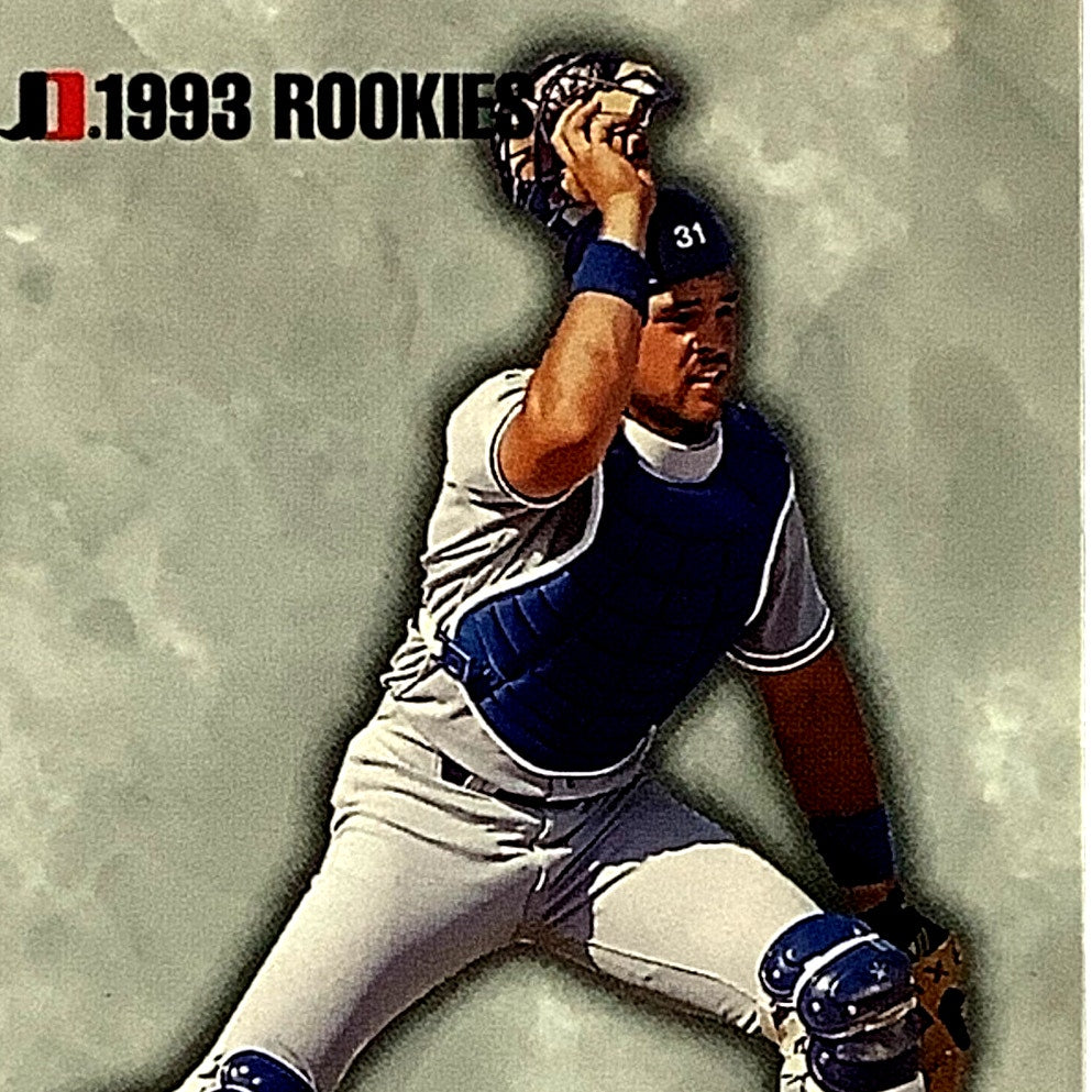 1993 Rookies, Mike Piazza, Los Angeles Dodgers, MLB, Jimmy Dean, Card 8, EX/NM