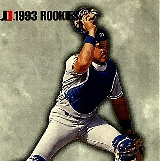 1993 Rookies, Mike Piazza, Los Angeles Dodgers, MLB, Jimmy Dean, Card 8, EX/NM