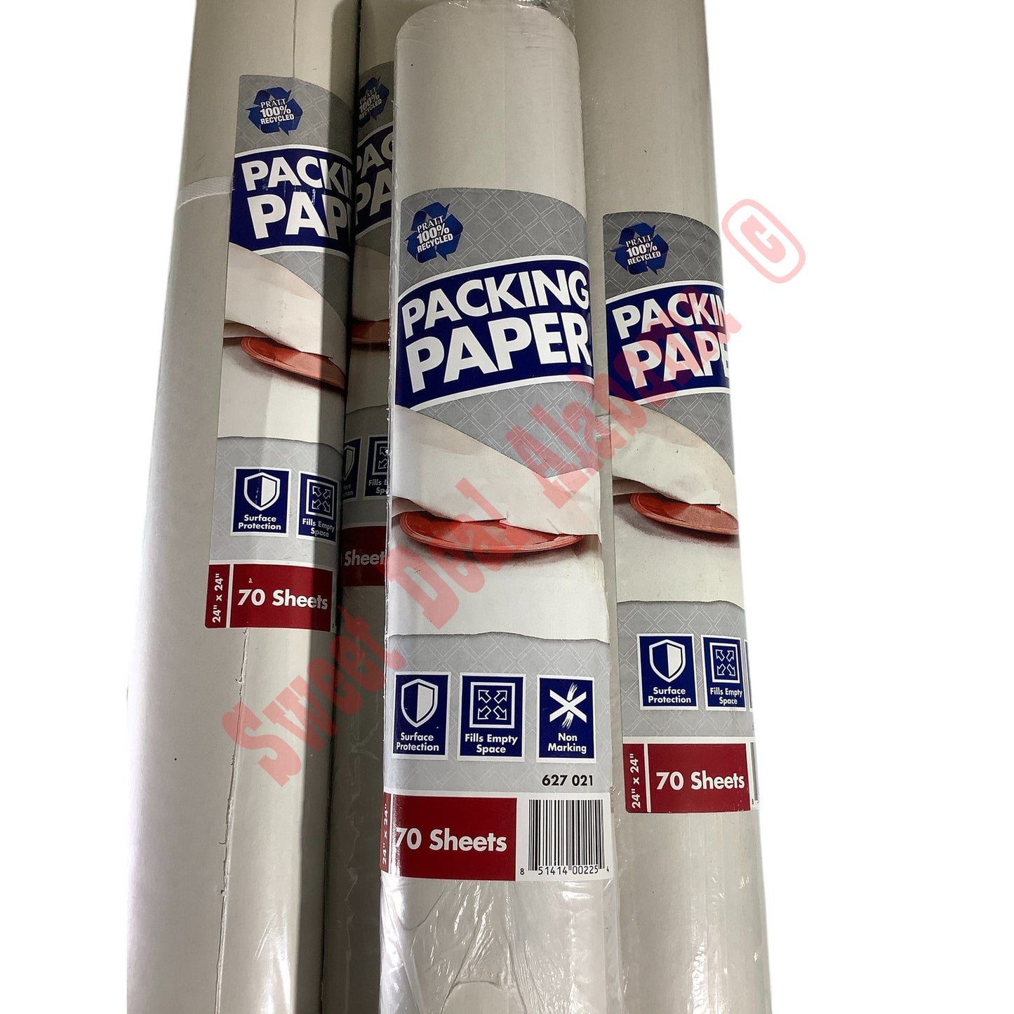 4 Packs Pratt Retail Specialties 24 in. x 24 in. Packing Paper (70 Sheets Each)