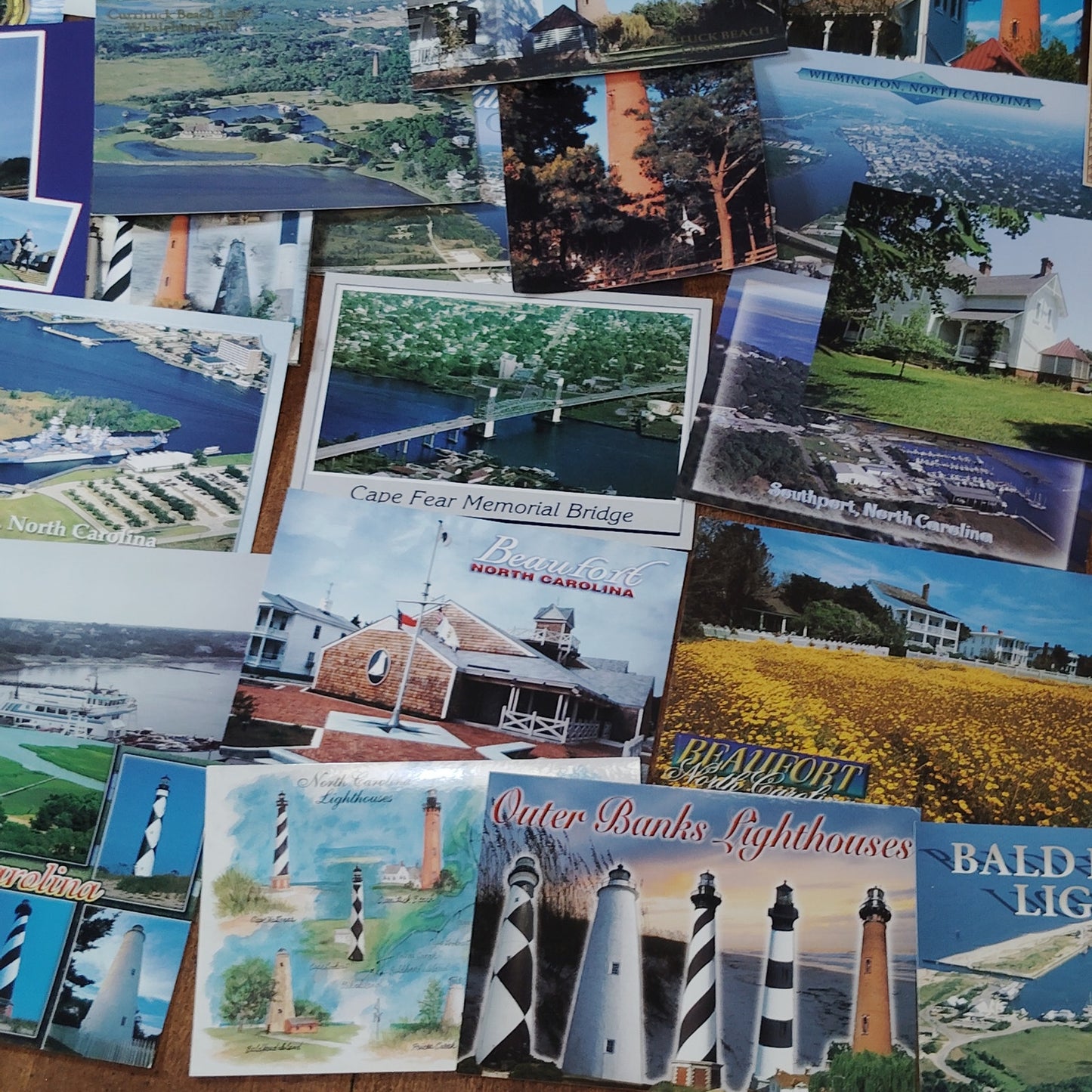 50 NC Lighthouse & Coastal Postcard Collection - Vintage & Modern Scenic Views