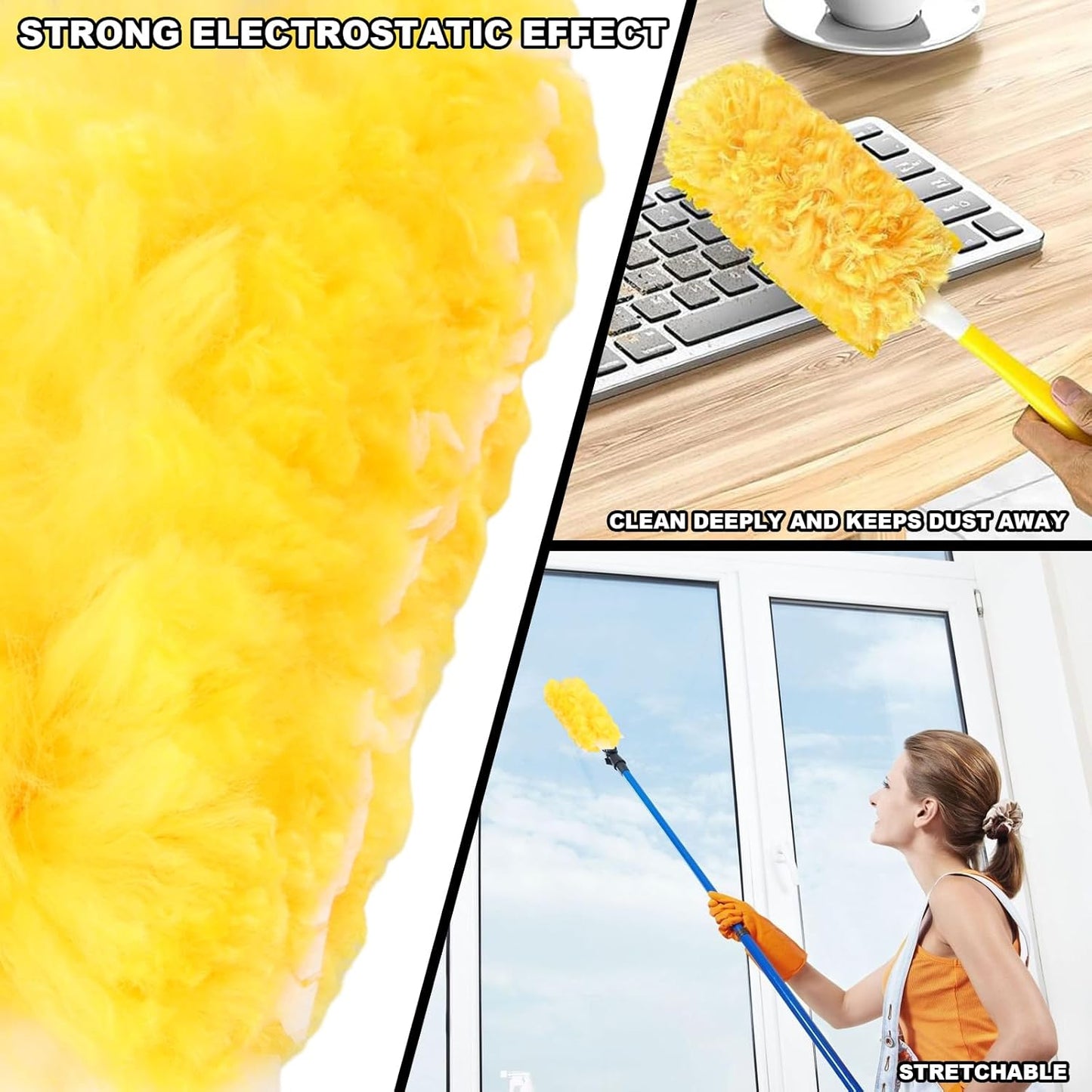 40‑Pack Duster Refills with Handle and Telescopic Rod Microfiber Cleaning Set