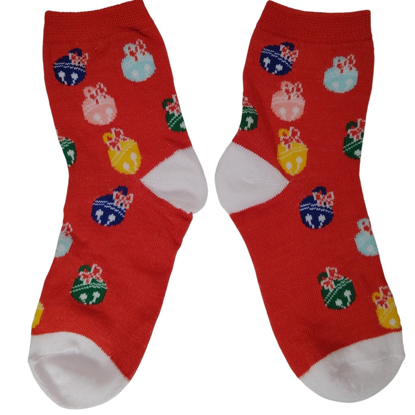 Kids Holiday Crew Socks – 4-Pk (Santa Belt, Llamas, Ducks, Ornaments) Size 7–8.5