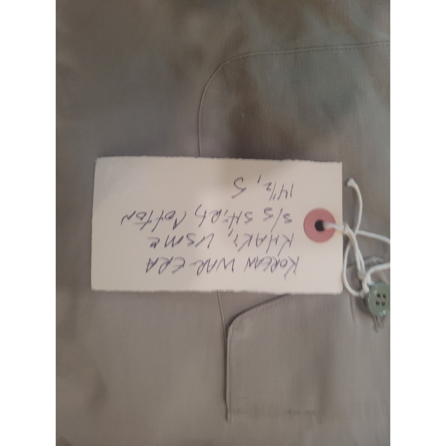 Korean War Era Military Lance Corporal Khaki Service Shirt, S/S, Small, 14½ Neck