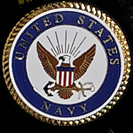 United States Navy Badge Pin (Hat or Lapel), 1-1/2"D, By Mitchell Proffitt Comp.