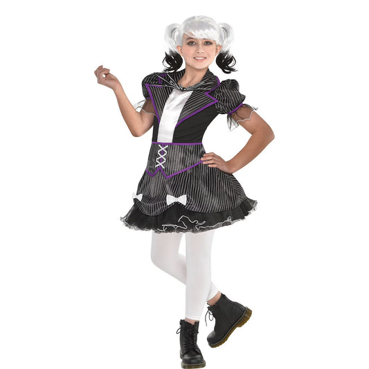 The Nightmare Before Christmas Jack Skellington Costume for Girls – Medium, Accessory Set