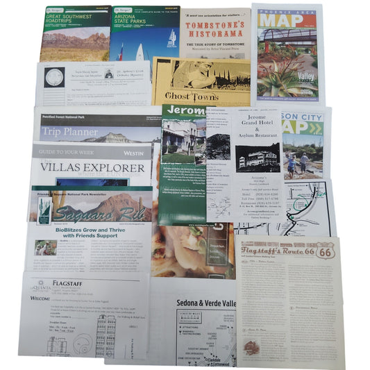 Arizona Travel Ephemera Lot - Maps, Brochures, Guides & Souvenirs 2015