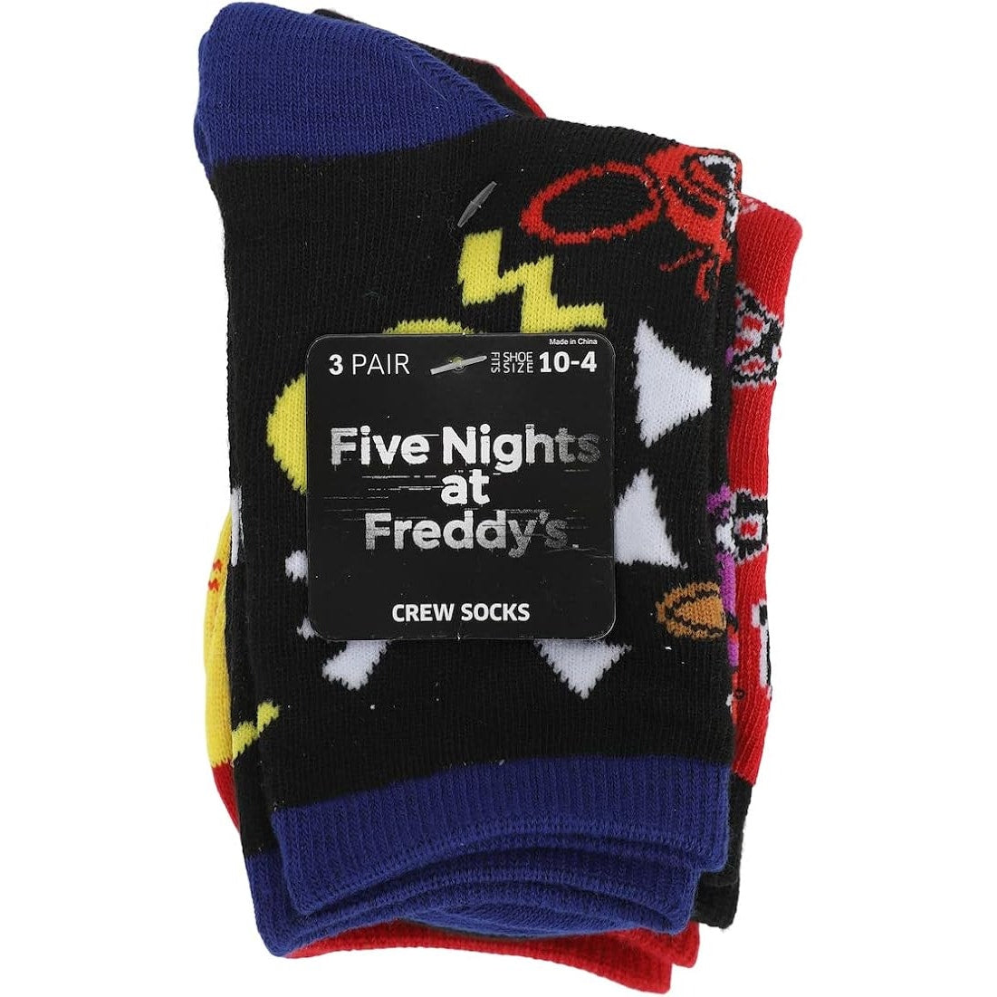 Five Nights At Freddy's Pizza Party Youth 3-Pair Crew Socks – Multicolor