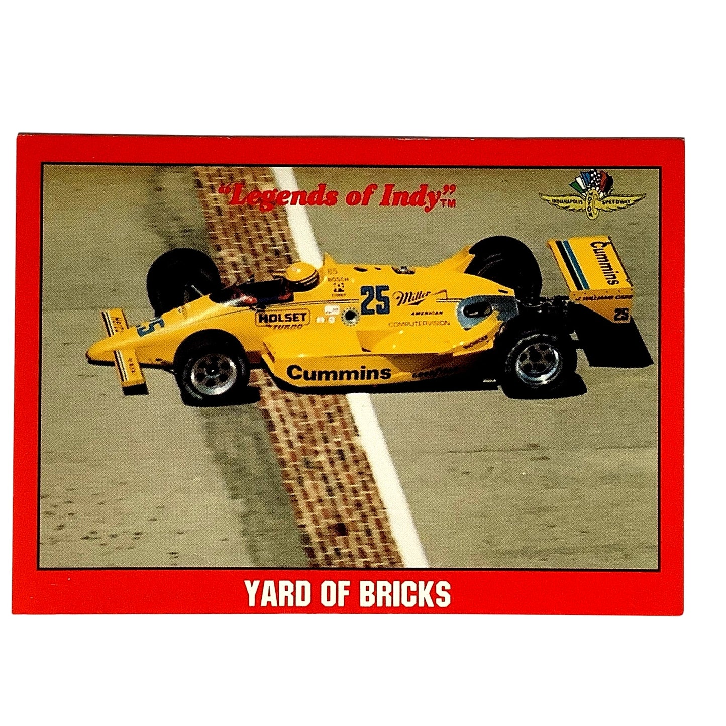1987 Al Unser, Yard of Bricks, Indy 500, 1992 Legends of Indy, Card No.62