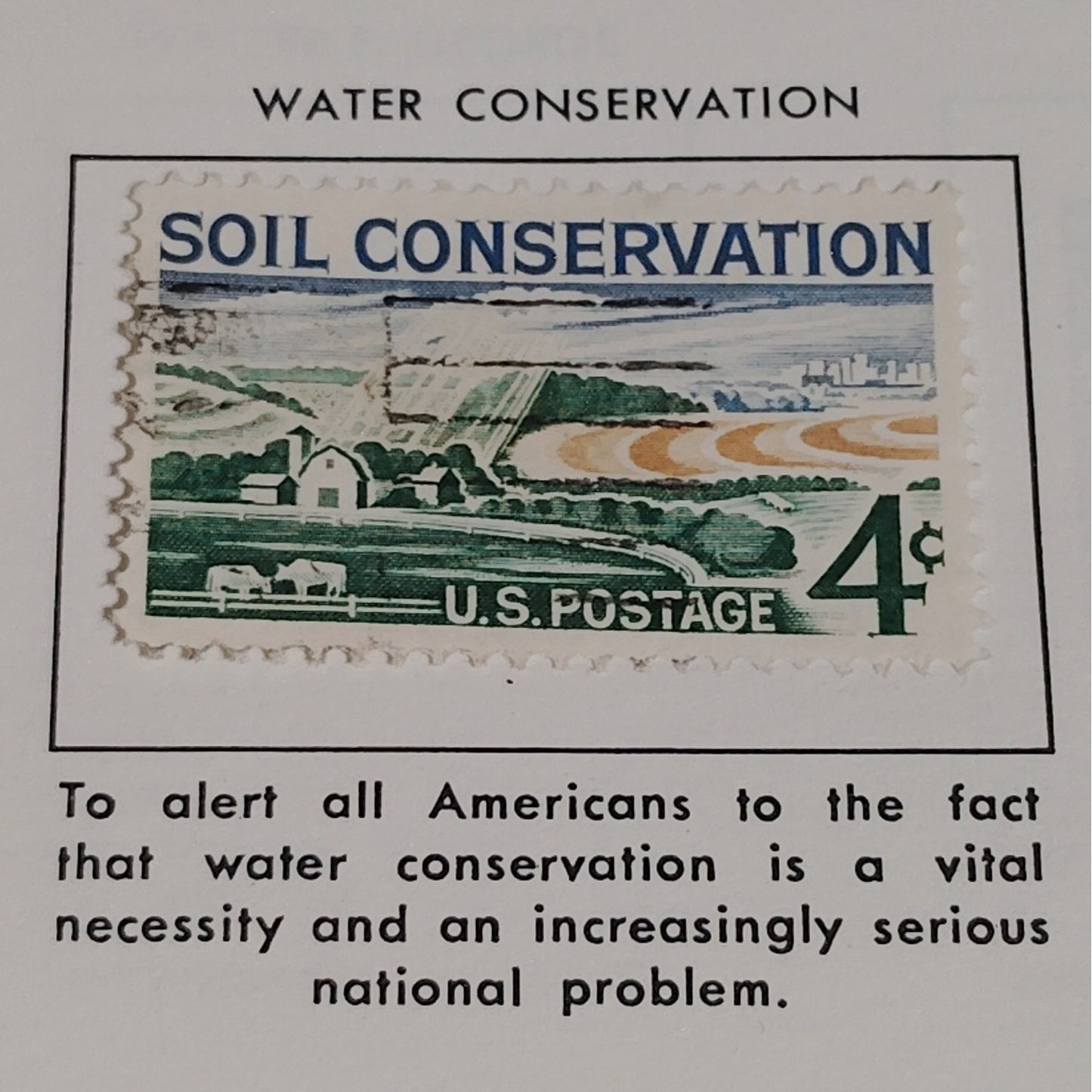 1960 Scott #1157 – 4¢ Soil Conservation / Water Awareness – Canceled