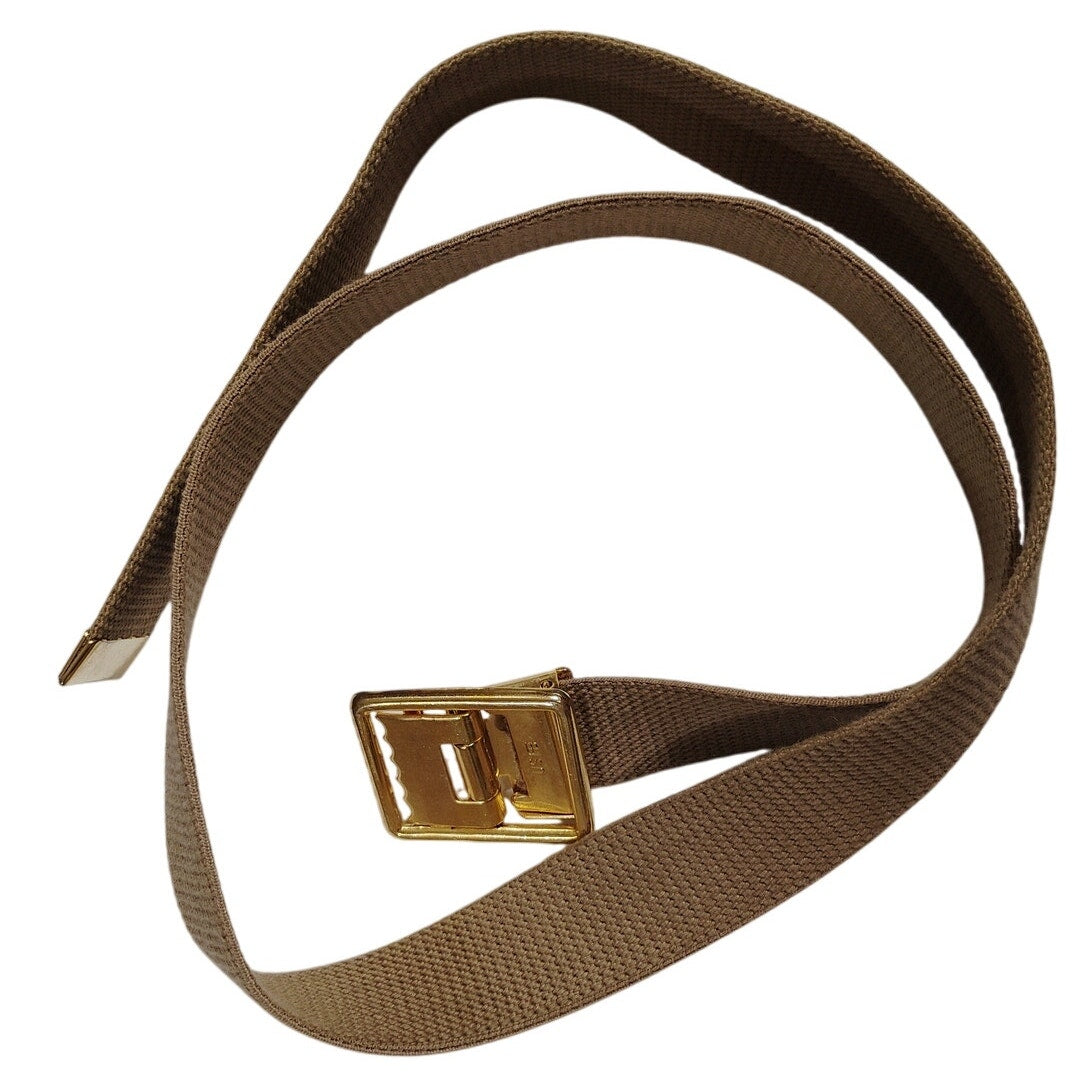 37" x 1-1/4" Khaki Web Belt – Slide Buckle, Marked U.S., PB (Premier Brass)
