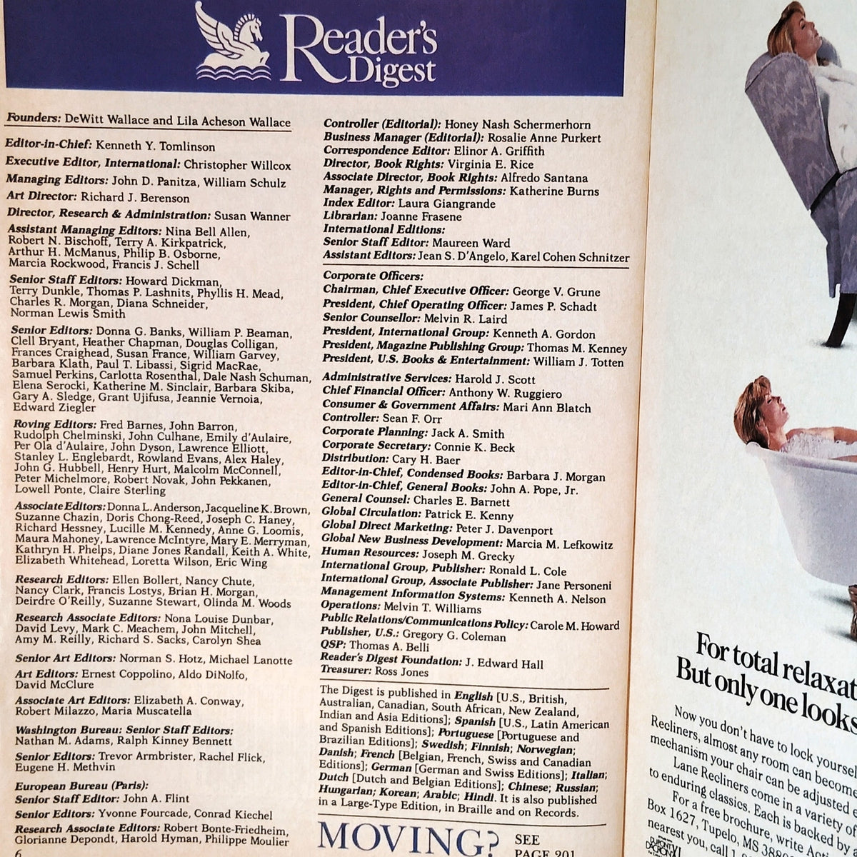 Reader's Digest February 1992 VTG Magazine Issue, Aids Epidemic, 92' Election
