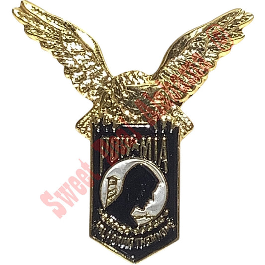 Eagle Atop POW/MIA Emblem - Hat, Tie or Lapel Pin, 1"H x 7/8"W