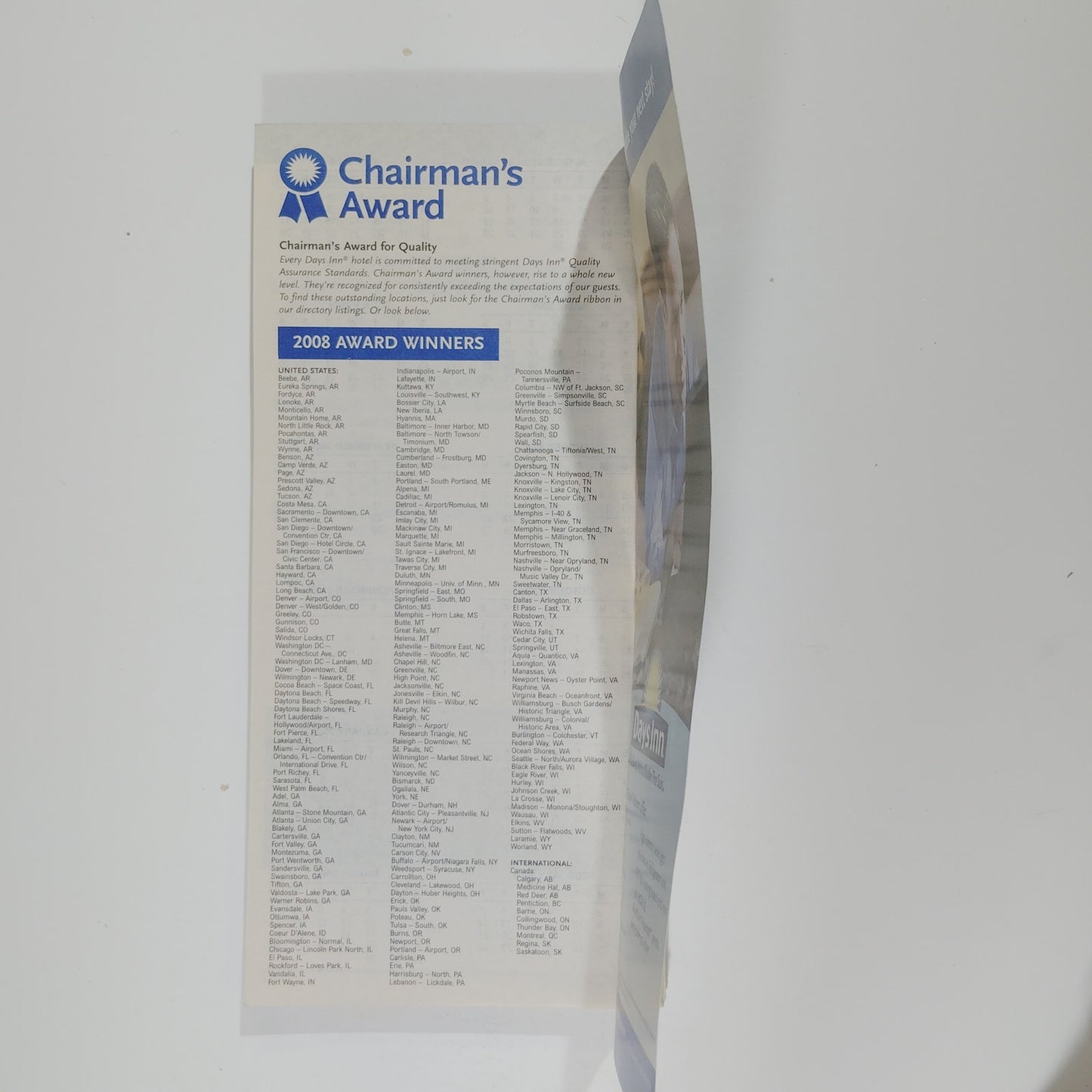 Days Inn Worldwide Directory, 04/1/08 - 3/31/09 Edition, 424 Pgs., Ephemera