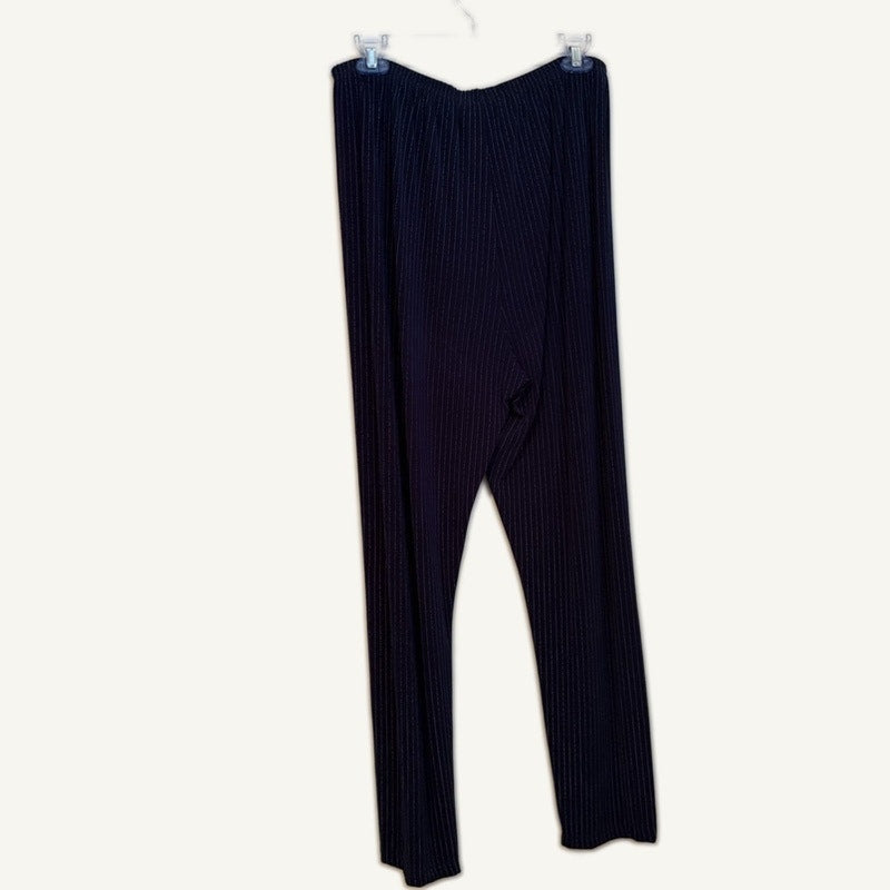 Draper's & Damon's Navy 3-Piece Acetate Spandex Set - Tank, Button-Up, Pants L