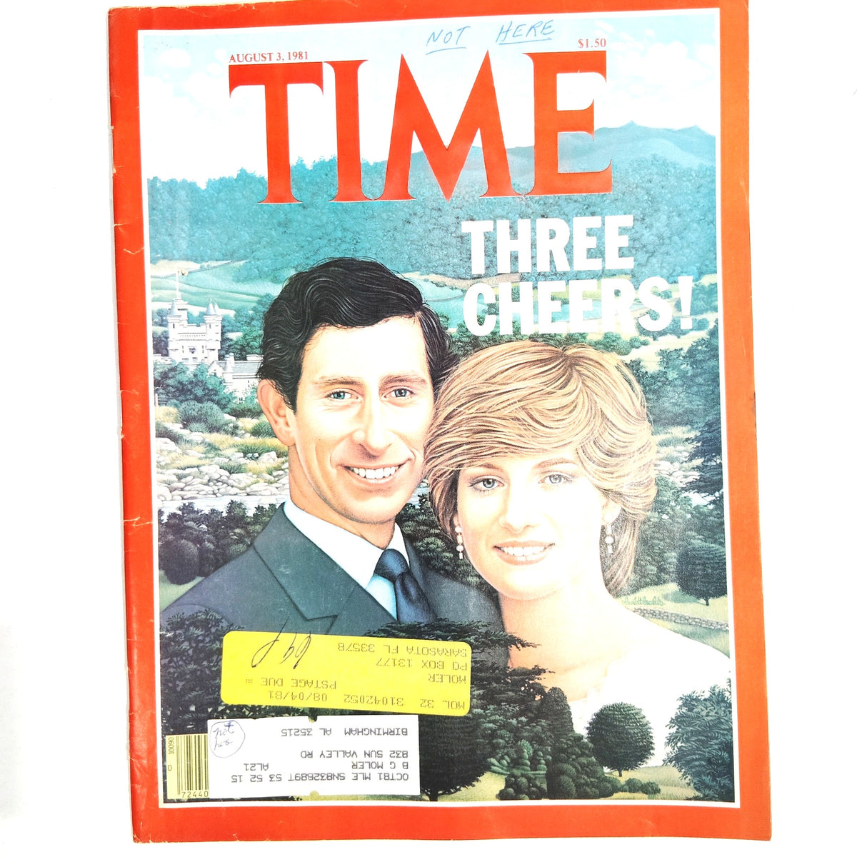 Time Magazine August 3, 1981 Royal Wedding Charles & Diana Three Cheers Cover