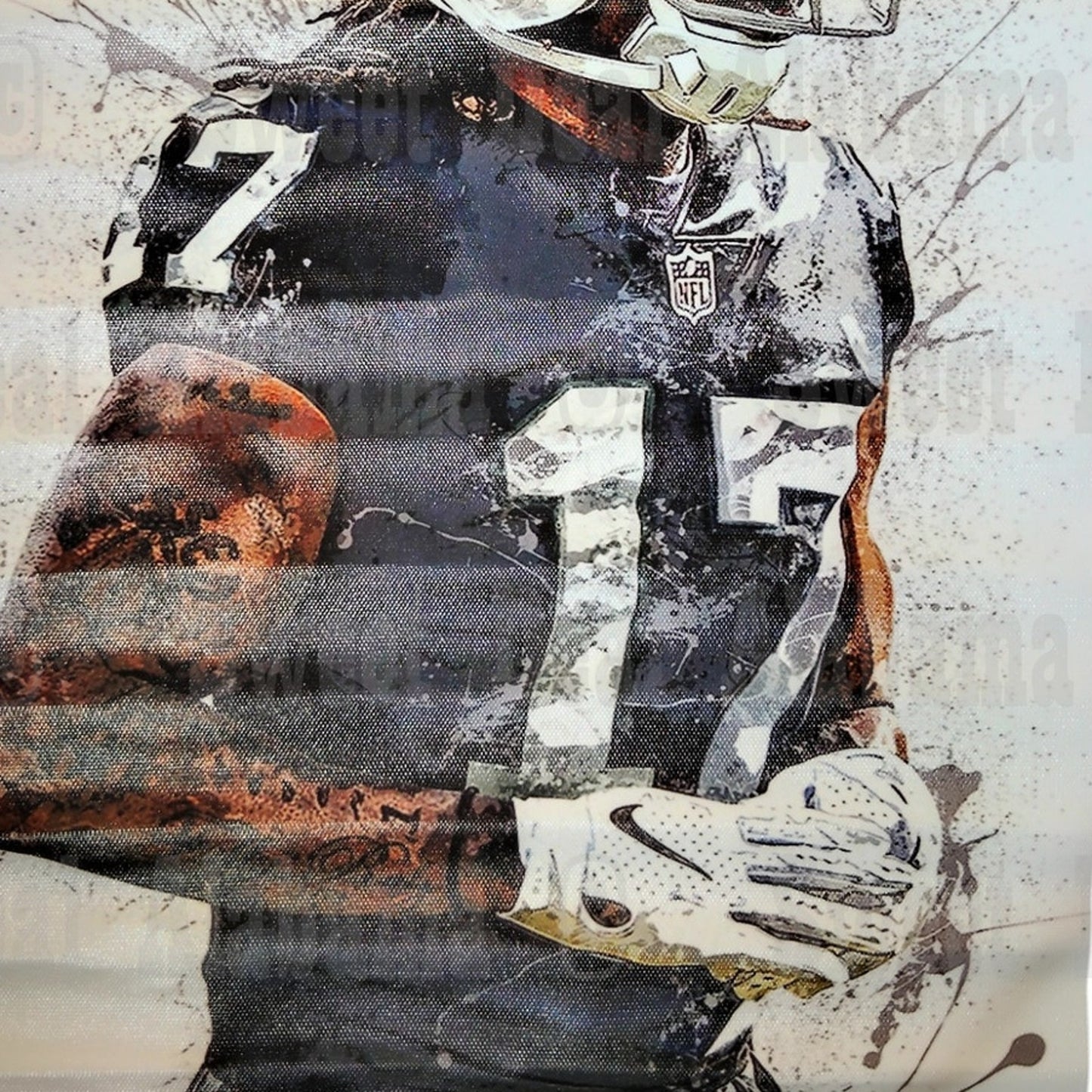 Oakland Raiders #17 Davante Adams – 12” x 18” Canvas Print – Unframed