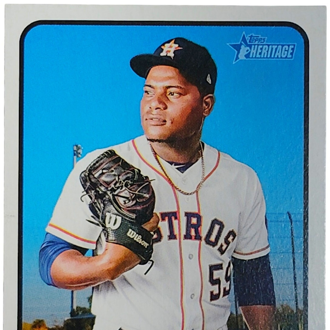2022 Topps Heritage Framber Valdez 375 Houston Astros Pitcher Baseball VG/EX
