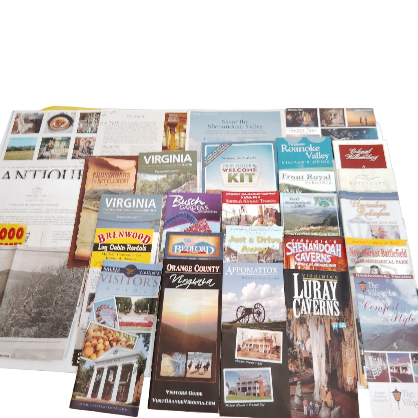 Vintage Virginia Travel Brochures & Guides - Ephemera Lot from 2010 Estate