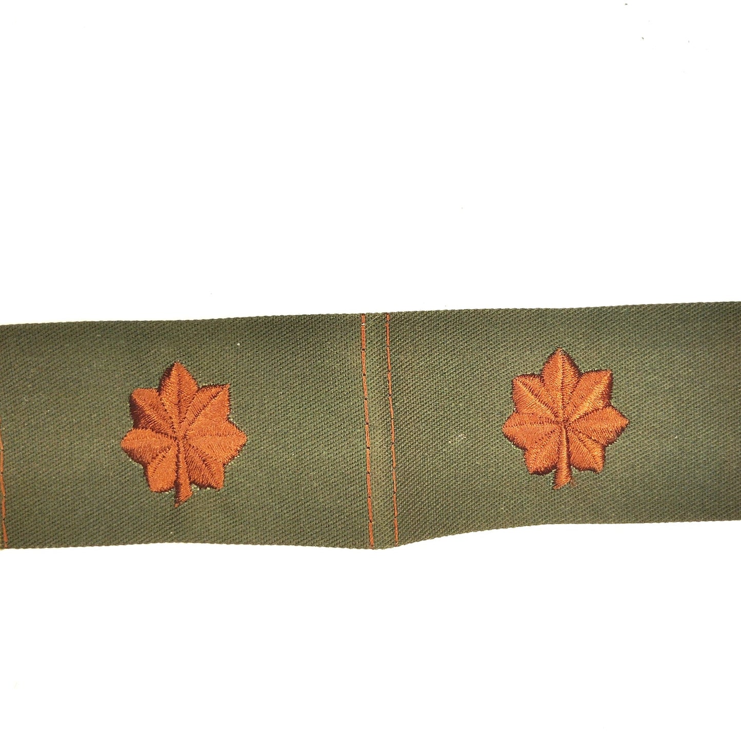 US Army Major O‑4 Rank Insignia Pair Gold Leaves on ODG Twill – Folded Twill