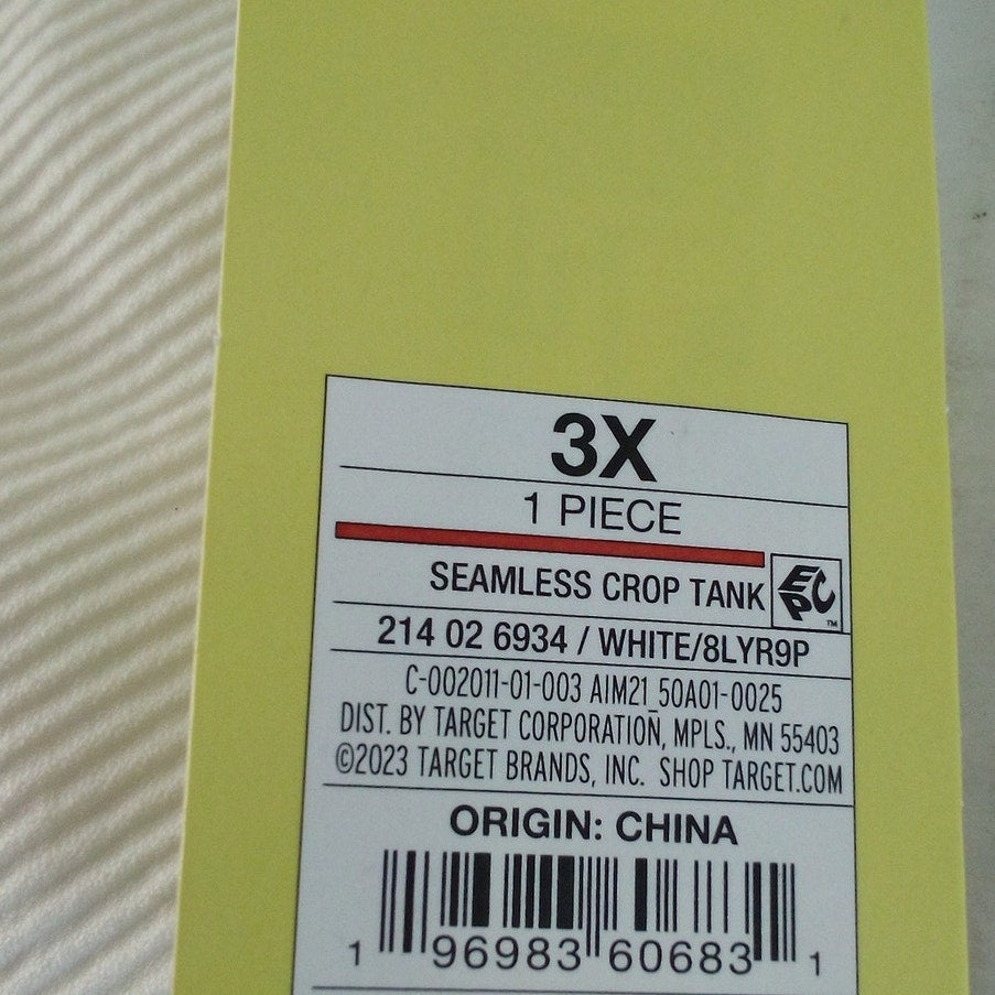 Women’s Seamless Cropped Tank Top – All in Motion White 3X
