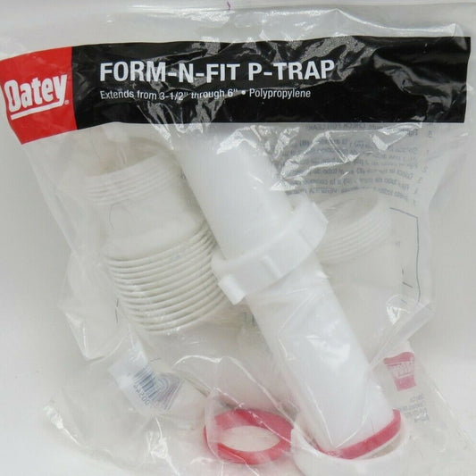 Form N Fit 1-1/2 in. White Plastic Sink Drain Flexible P-Trap