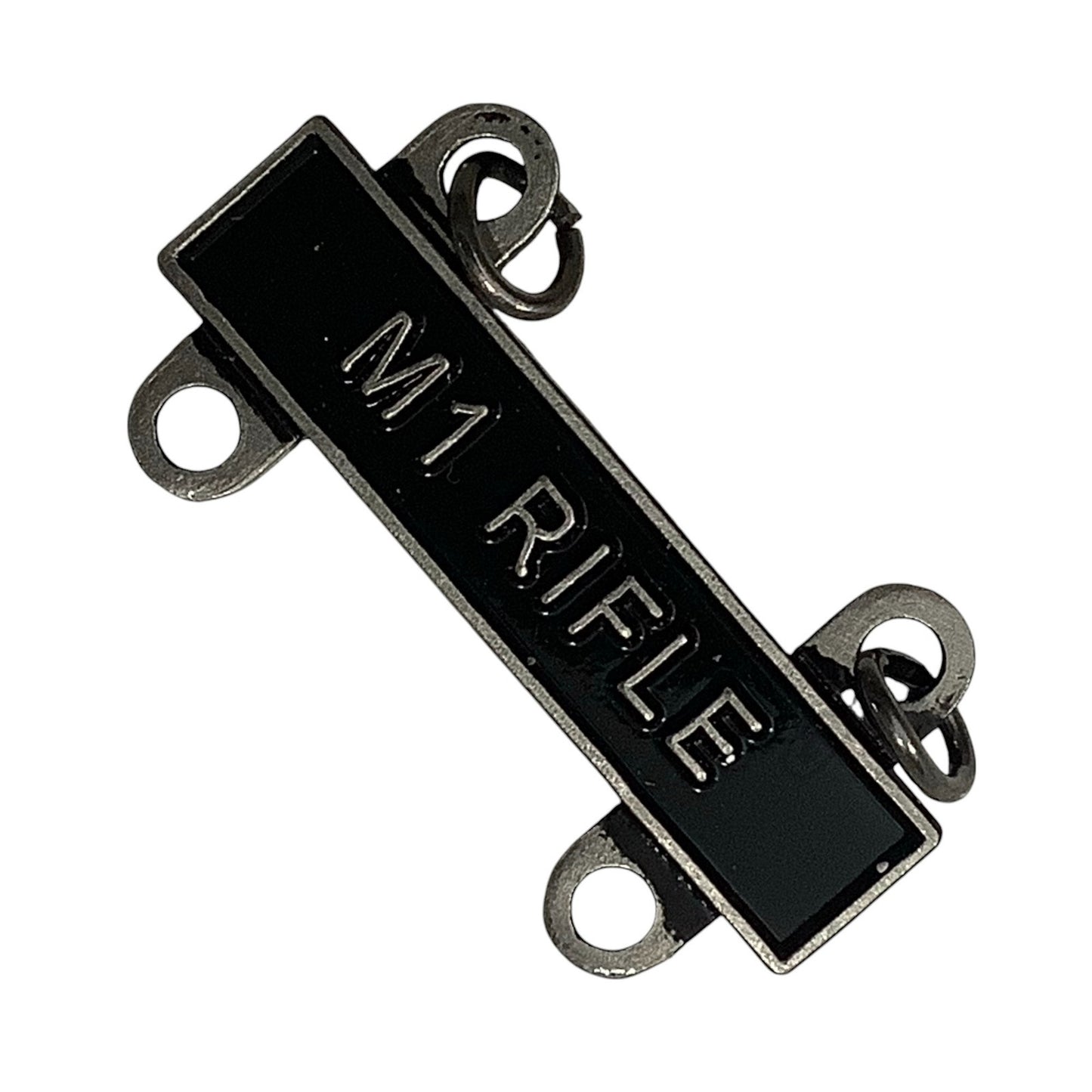 Military Qualification Bar, M-1 Rifle, 1/2"H x 1"W, Silver w/ Black Background